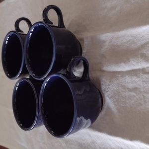 4 Fiesta Cobalt Blue Tea Cups b630